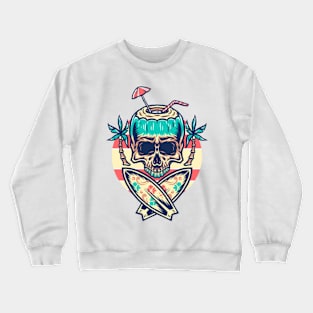 Summer skull coconut Crewneck Sweatshirt